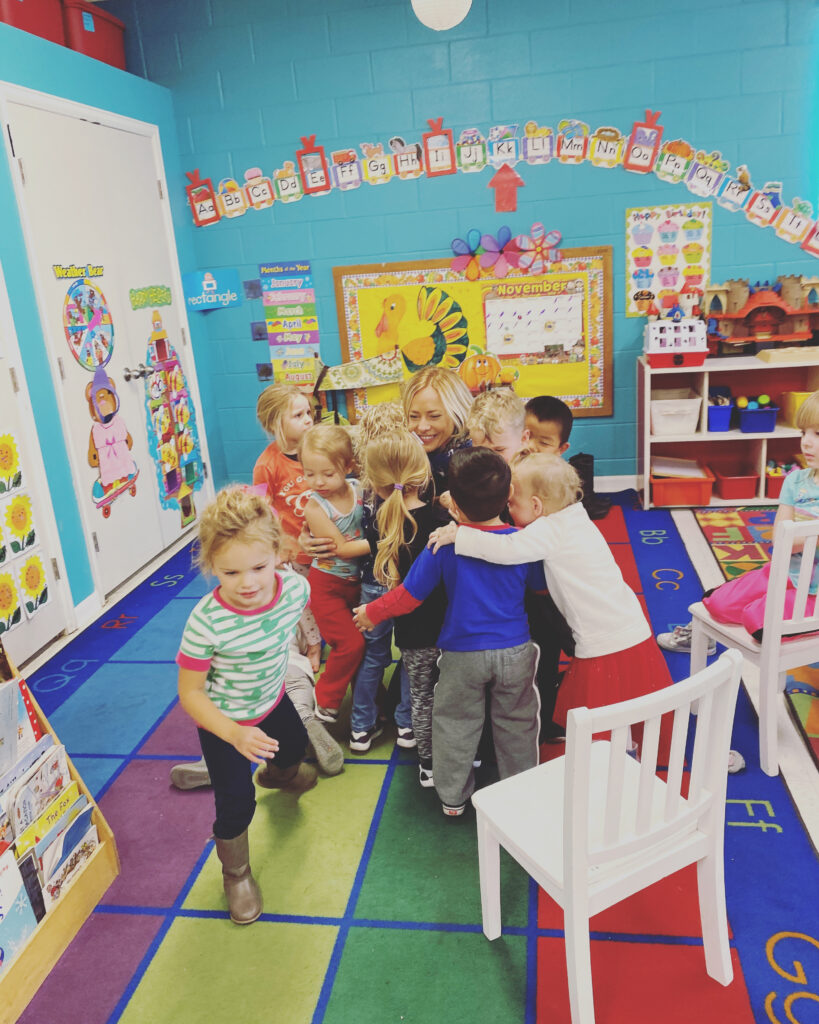 preschool kids learning in preschool room